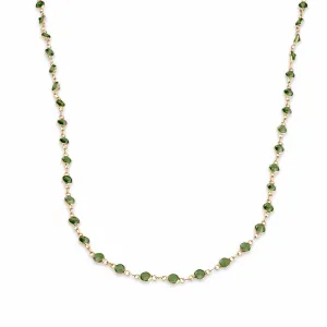 14K Gold Emerald Strand Necklace