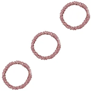 3 Pack Premium Mulberry Silk Scrunchies - Pink - Mini