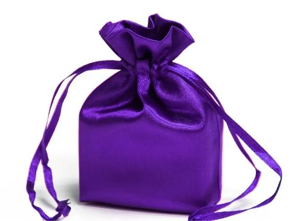 3X4 Purple Elegant Satin Bags - 12 pcs