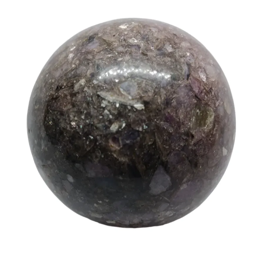 974G Lepidolite Crystal with Mica Sphere