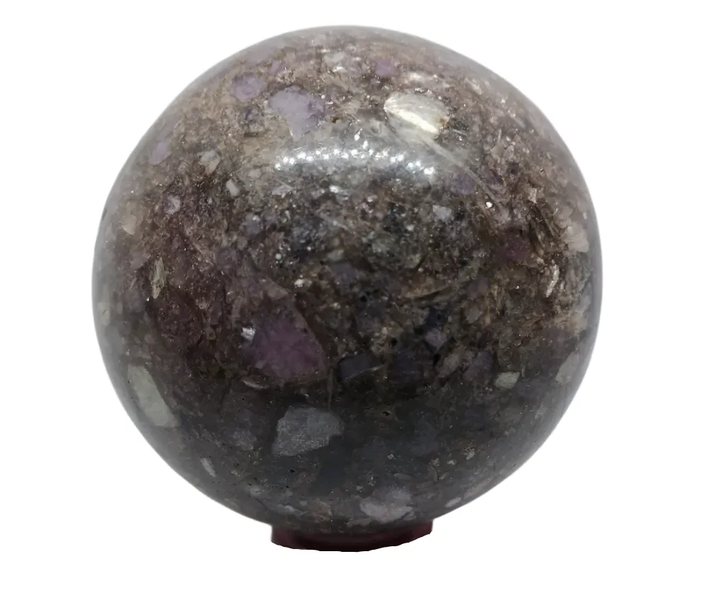 974G Lepidolite Crystal with Mica Sphere