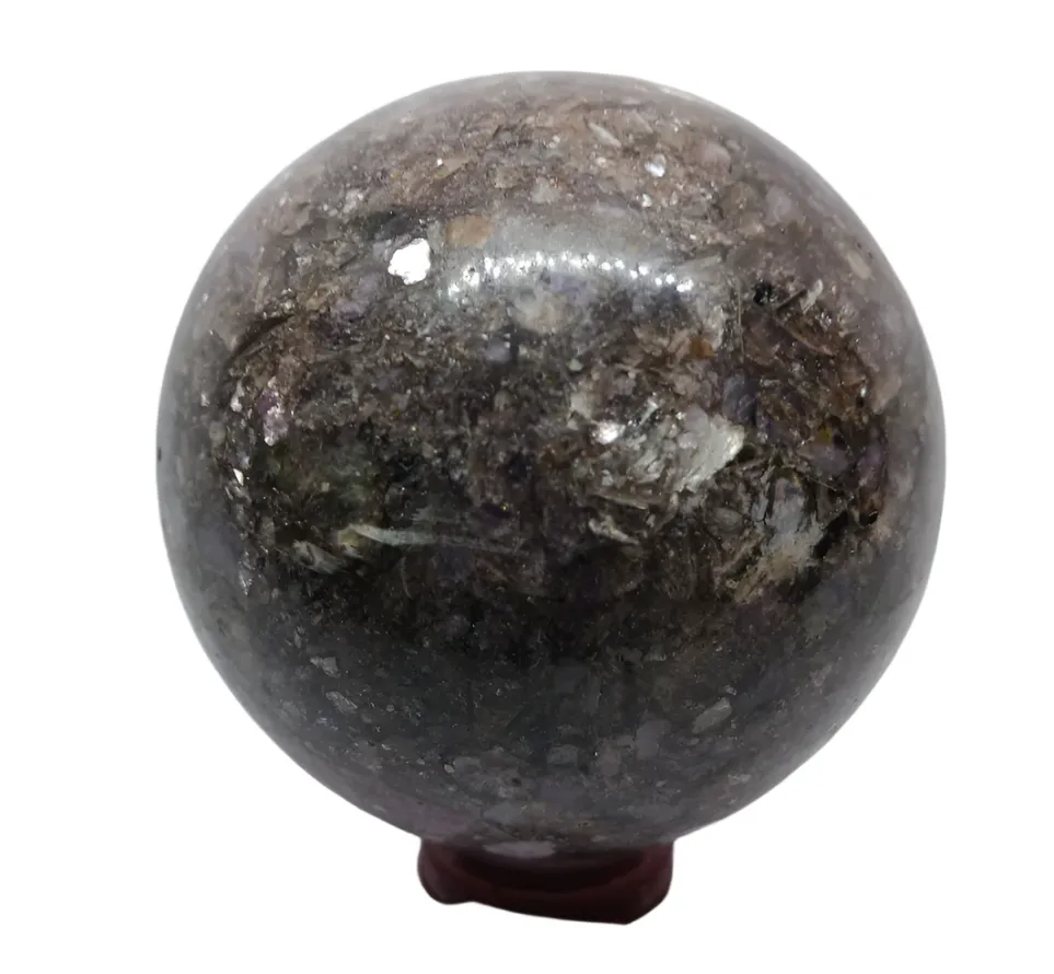 974G Lepidolite Crystal with Mica Sphere