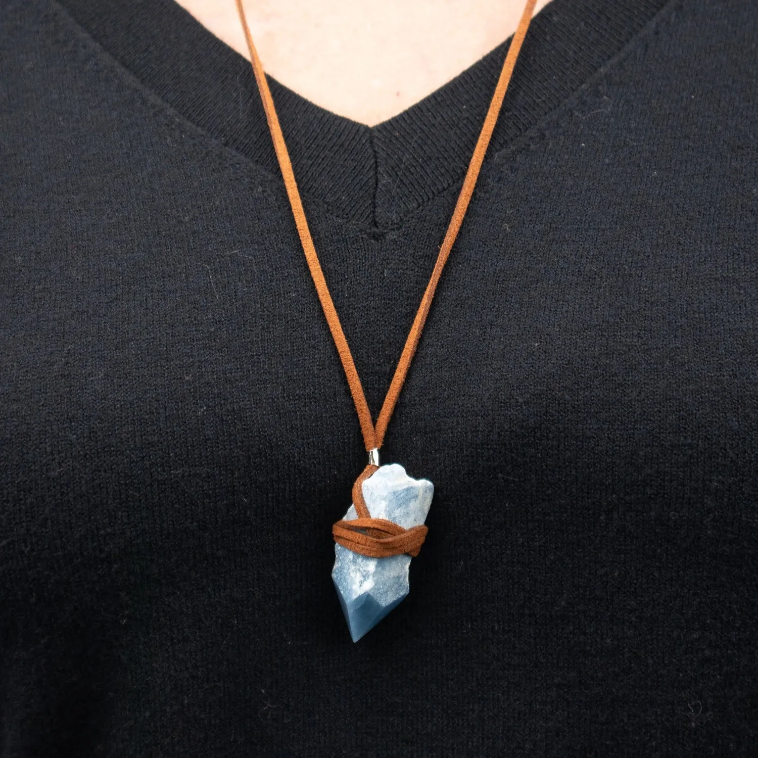 Angelite Crystal Point Necklace