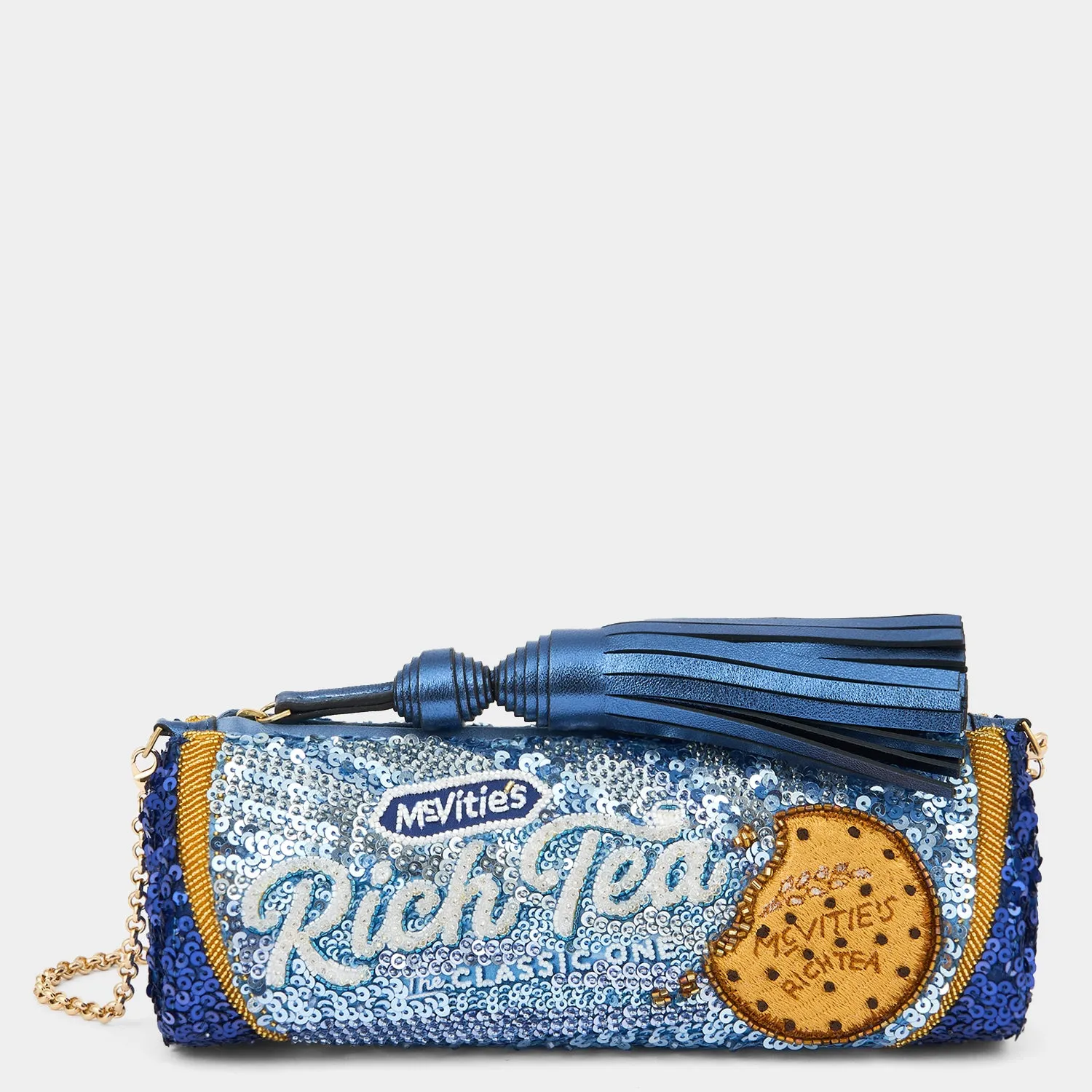 Anya Brands McVitie’s Rich Tea Embellished Tassel Clutch