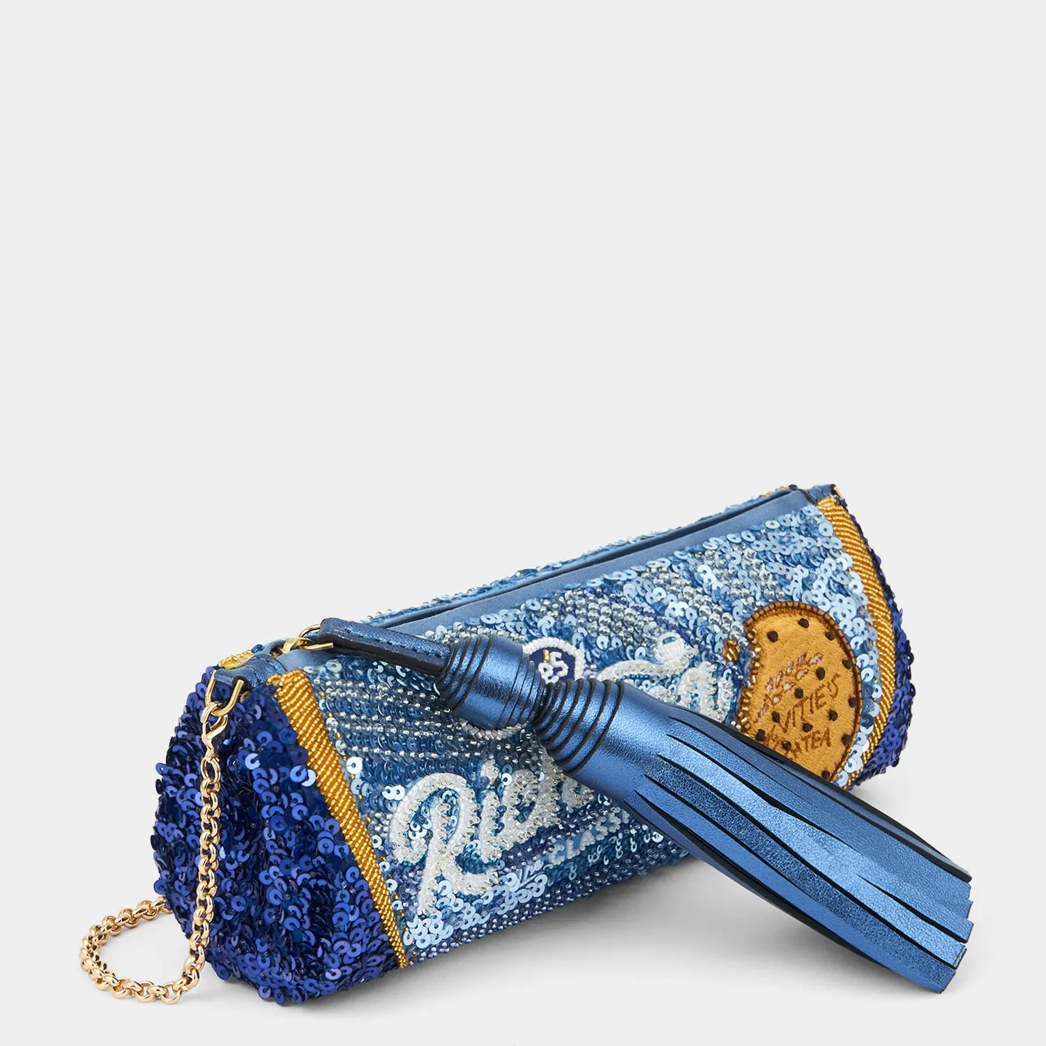 Anya Brands McVitie’s Rich Tea Embellished Tassel Clutch