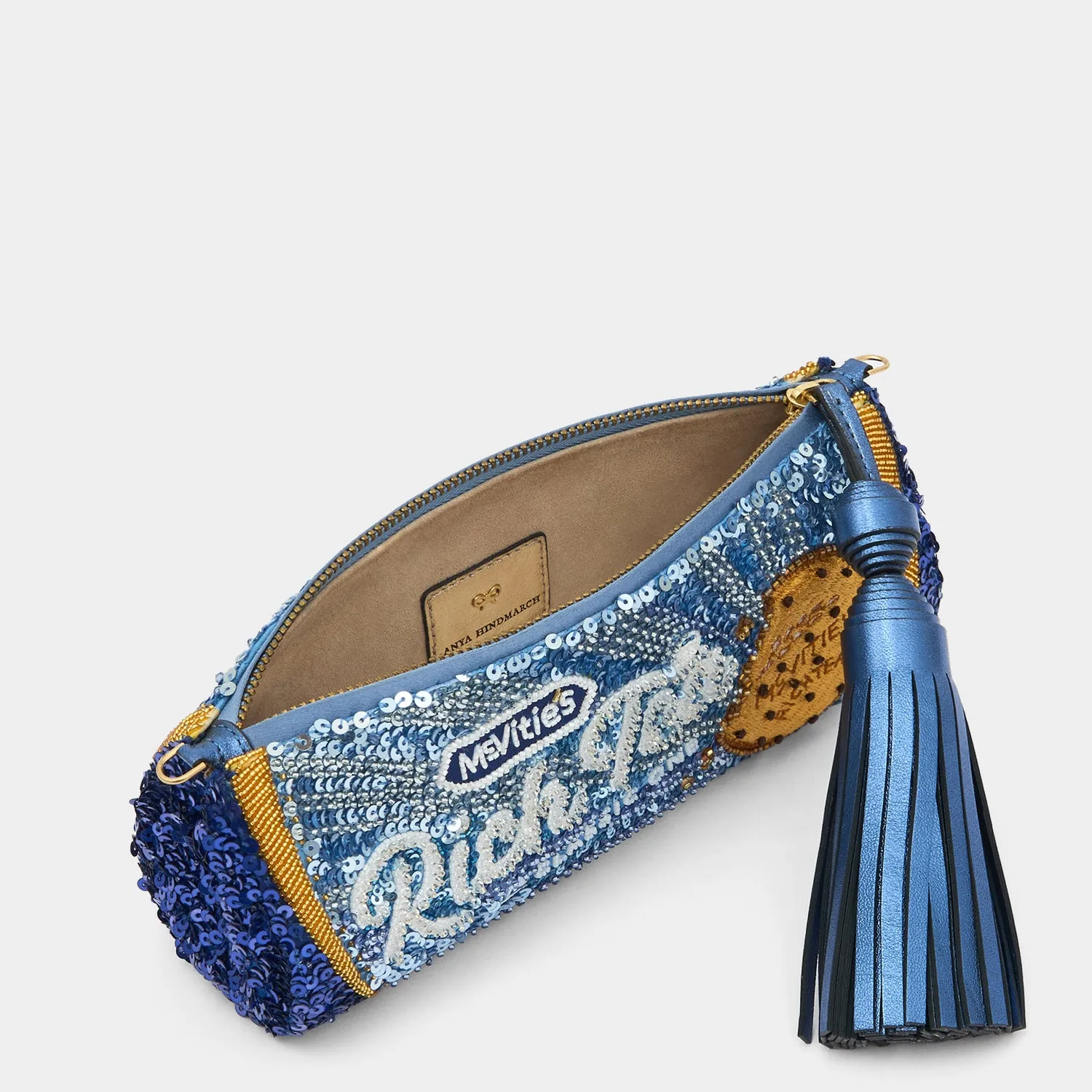 Anya Brands McVitie’s Rich Tea Embellished Tassel Clutch