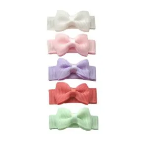 Baby Wisp Tuxedo Bows 5 Pack Snap Clip