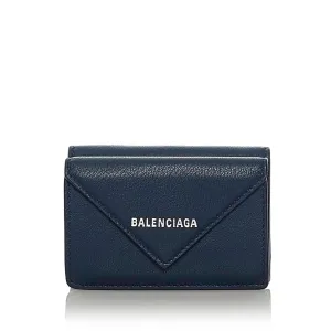 Balenciaga Papier Leather Compact Wallet (SHG-28598)