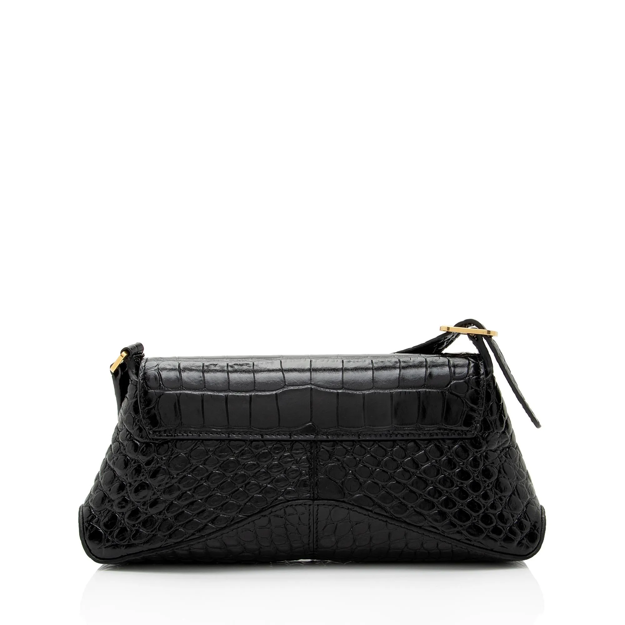 Balenciaga Shiny Croc Embossed Calfskin XX Small Flap Bag (SHF-HmNLTl)