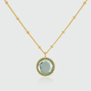 Barcelona August Green Amethyst Birthstone Necklace