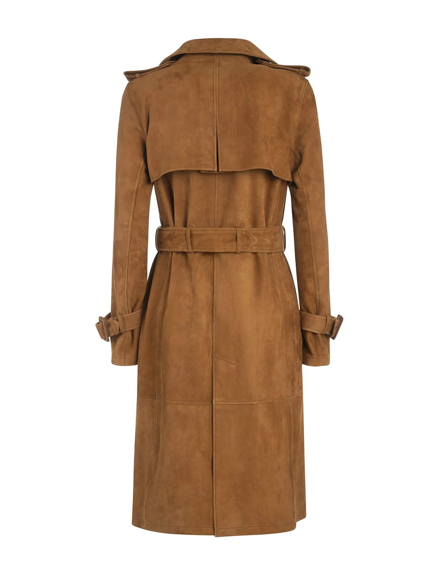 Beatrice Italian Lambskin Suede Leather Trench