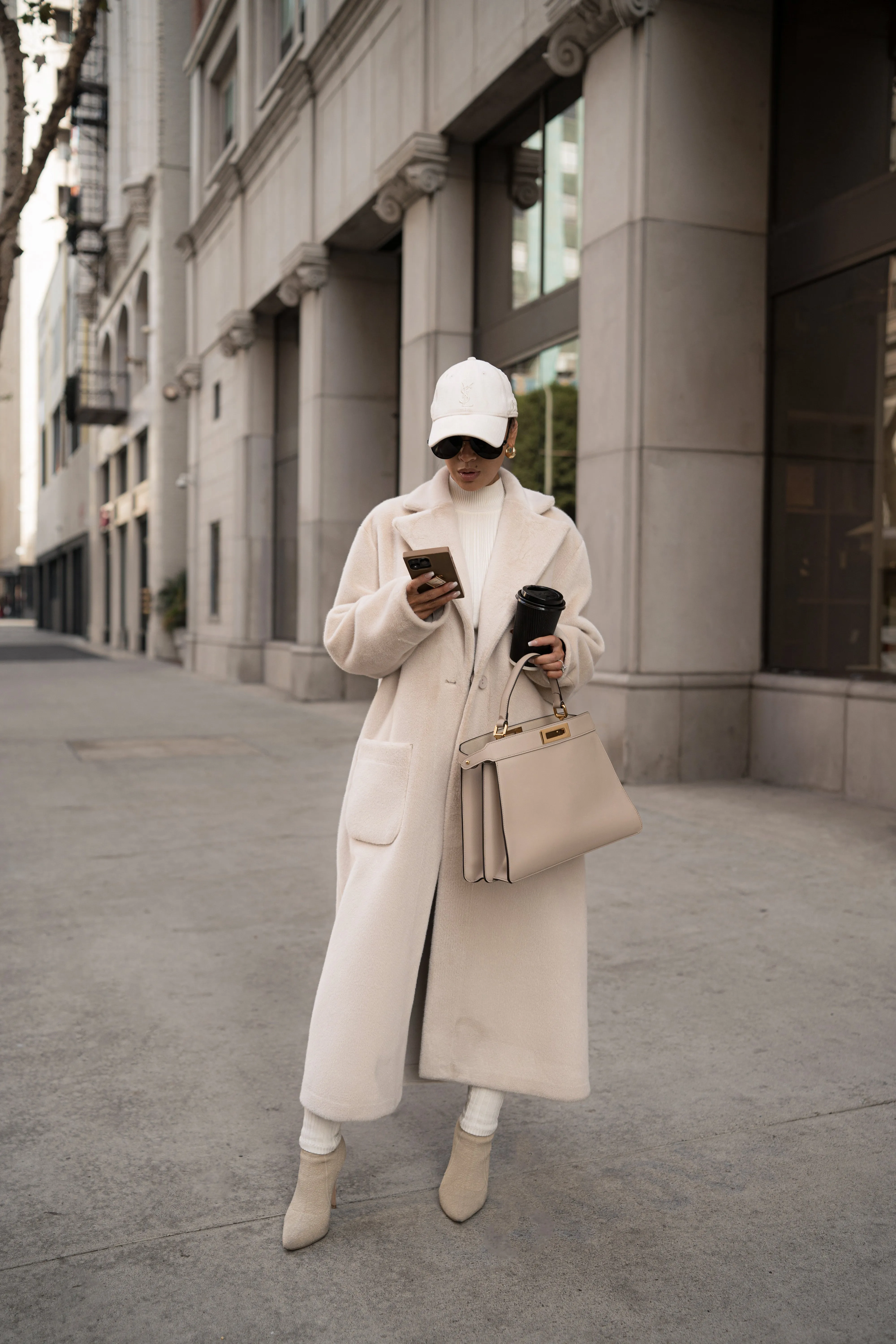 Beige Thelma Reversible Suede Coat