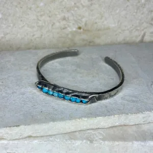 BL13 - Sterling Silver and Turquoise Pod Cuff Bracelet