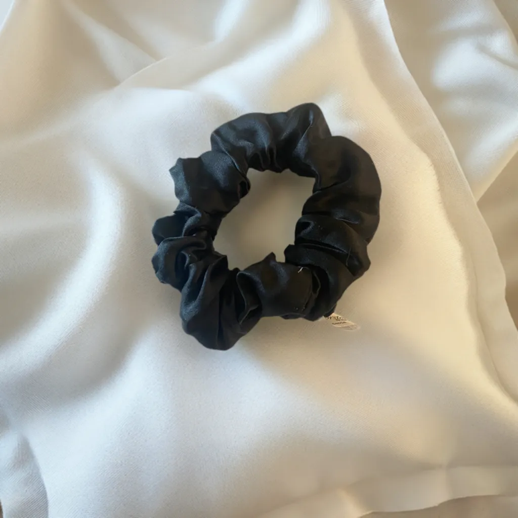 Black Silk Hair Scrunchie