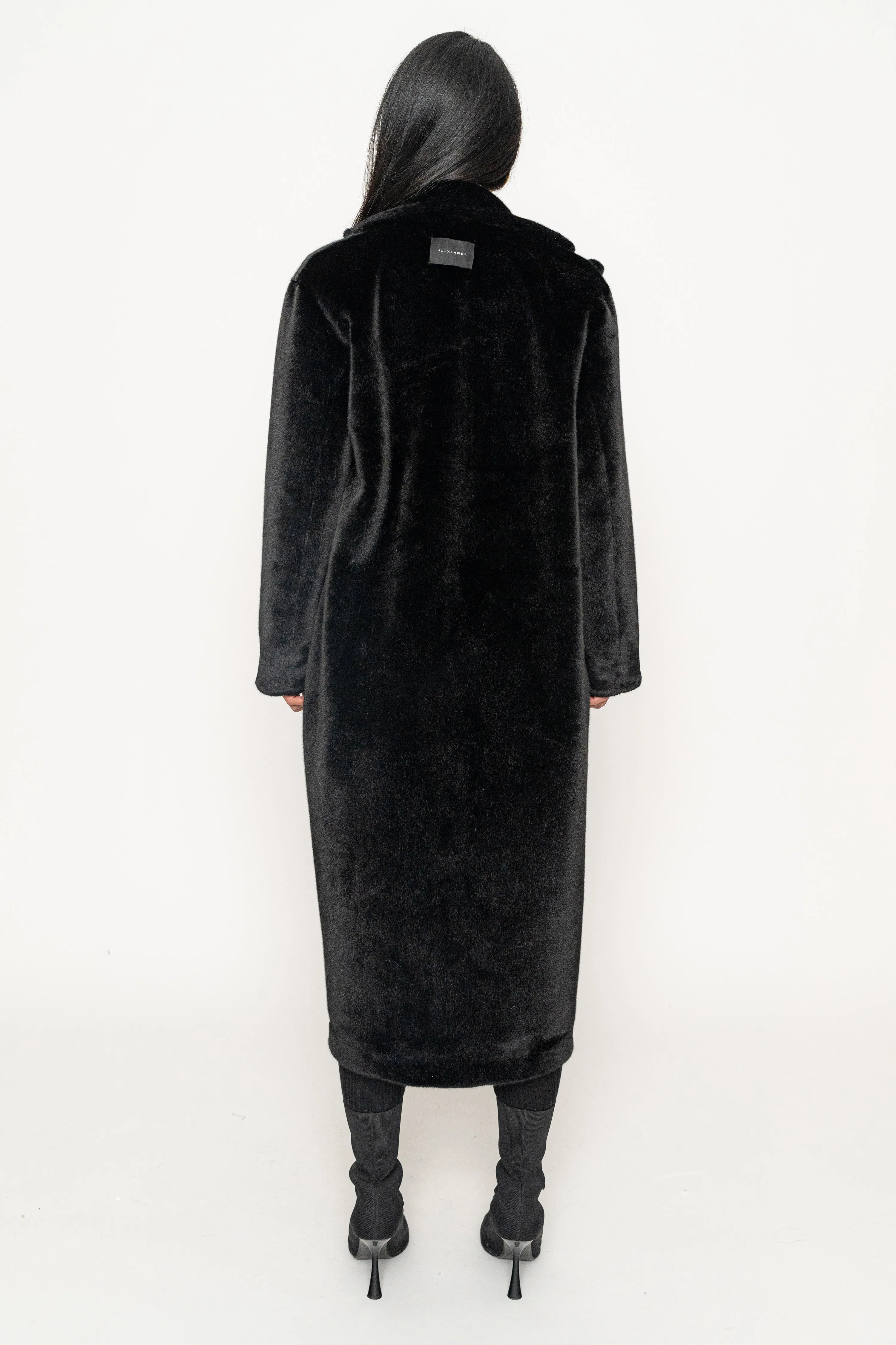 Black Thelma Reversible Suede Coat