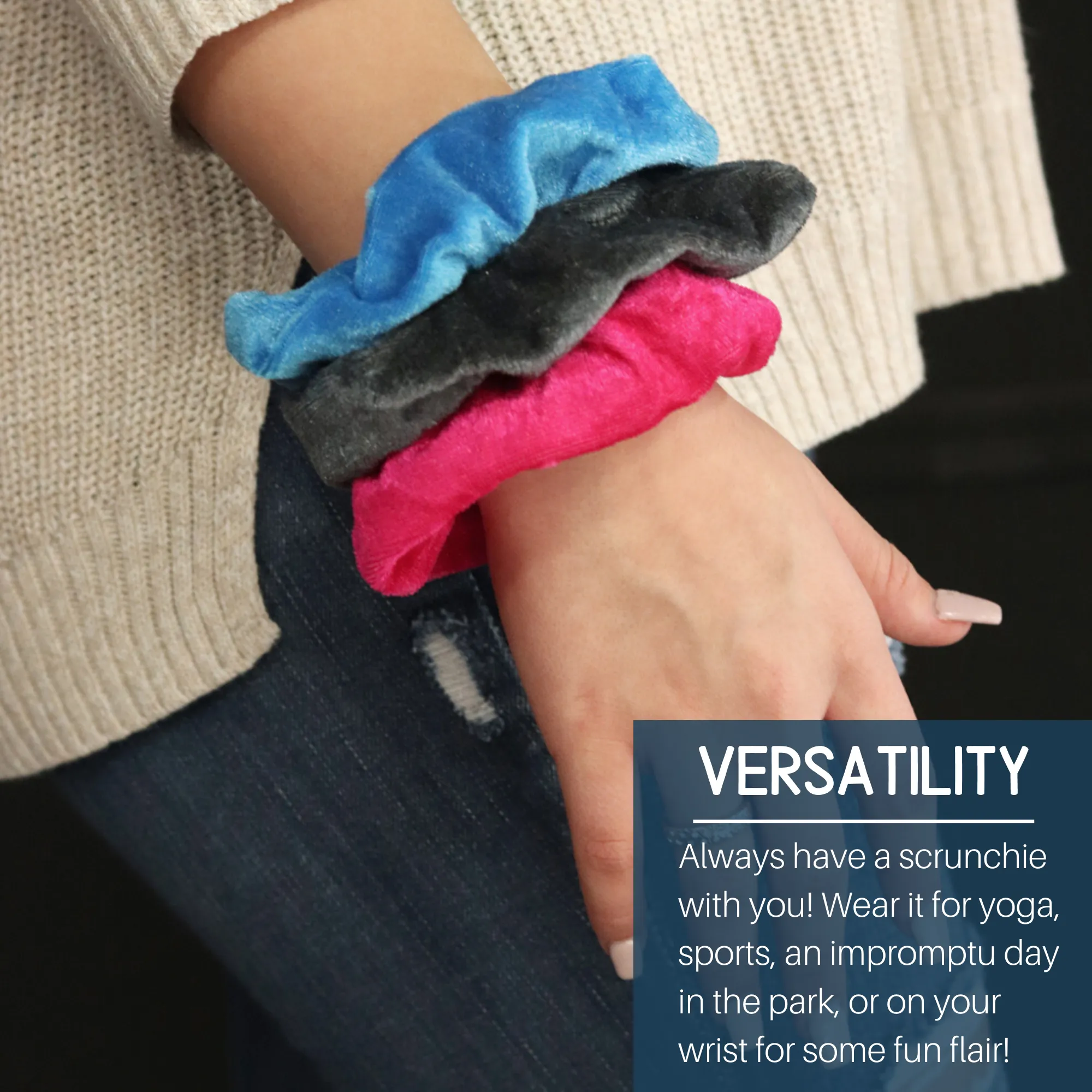 Blue Velvet Scrunchies - 2 Pack