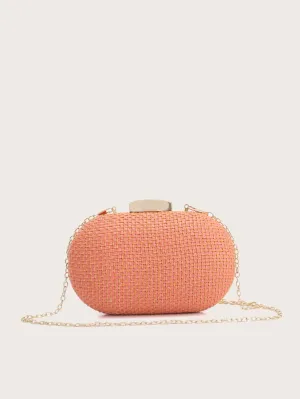 Braided Design Chain Clutch Bag