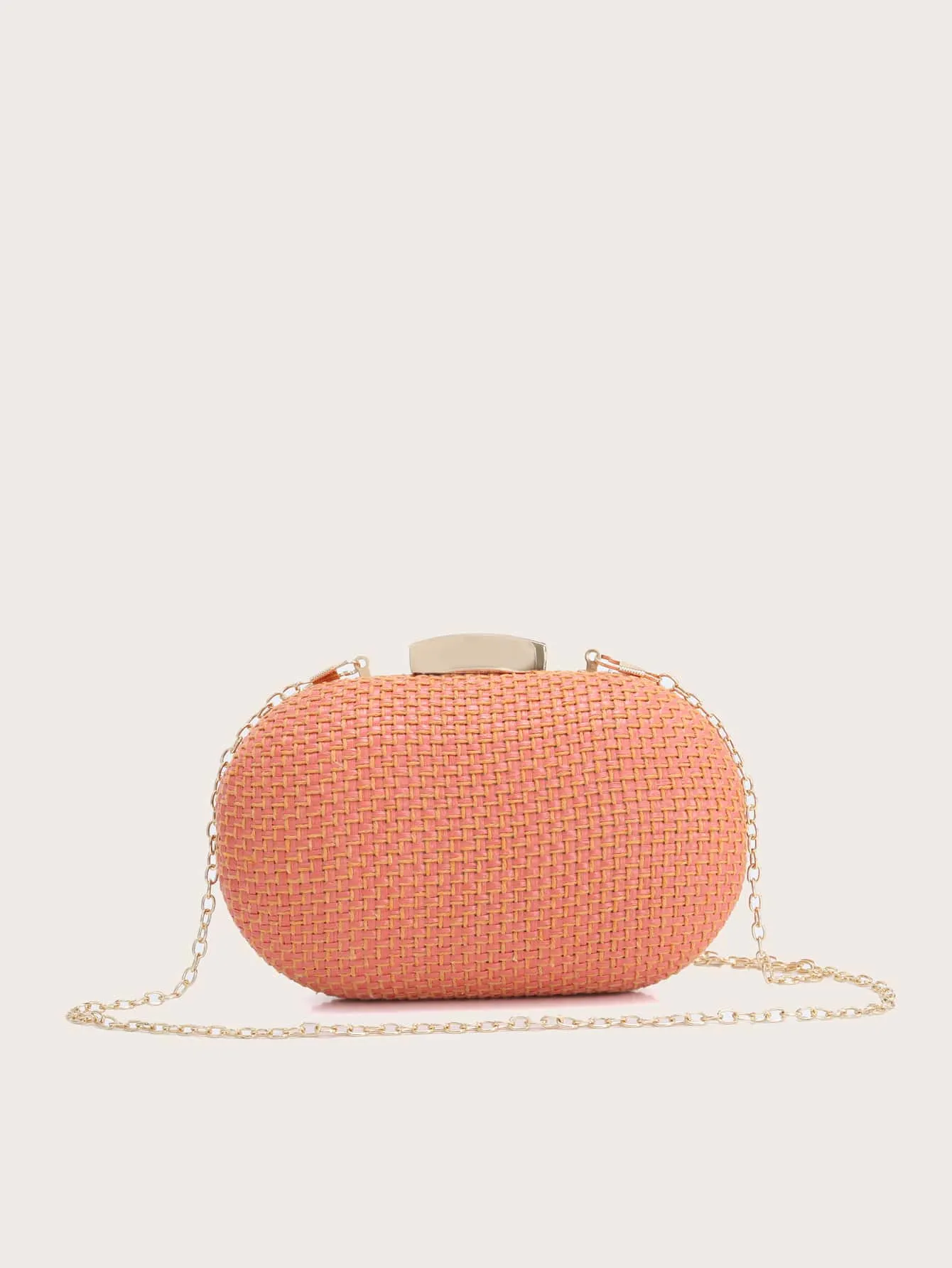 Braided Design Chain Clutch Bag