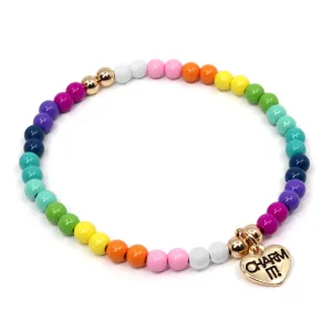 Charm It! 4mm Rainbow Stretch Bead Bracel