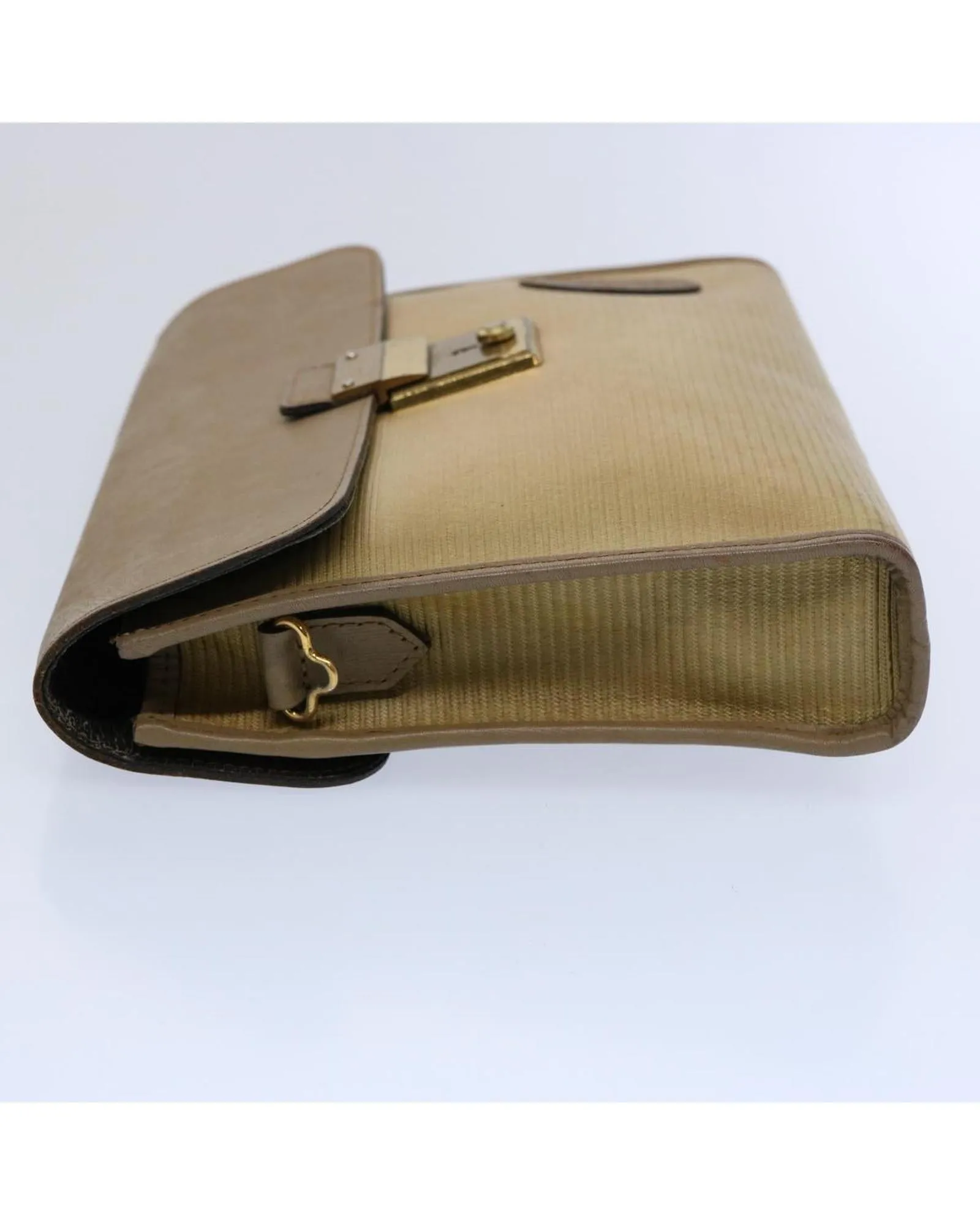 Chic Beige Leather Clutch Bag