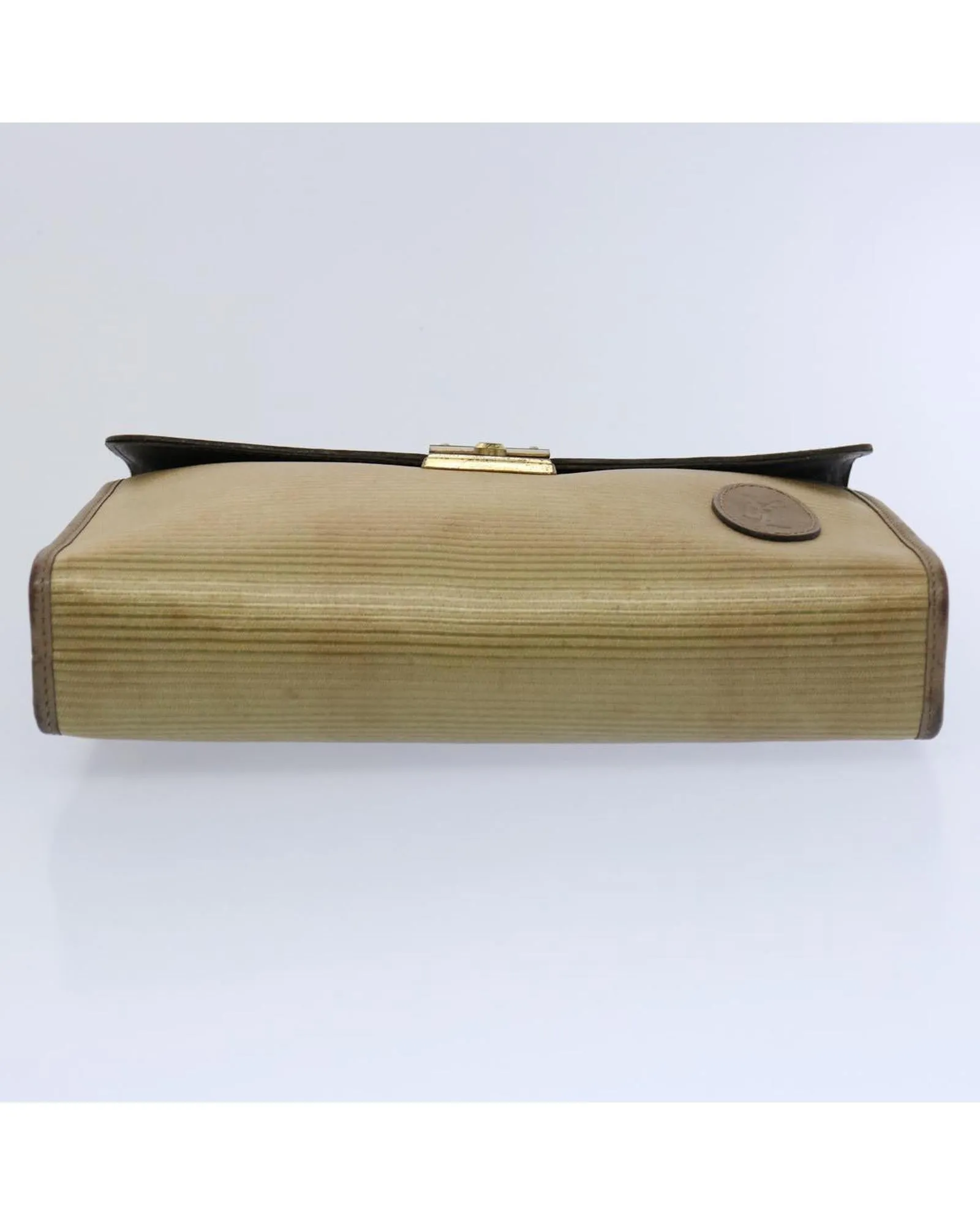 Chic Beige Leather Clutch Bag