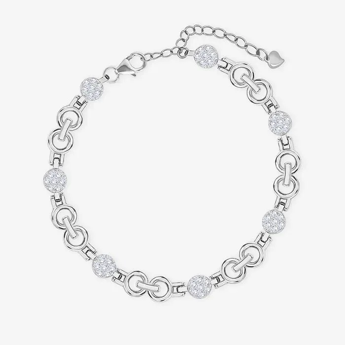 Chic Circular Links Silver Bracelet