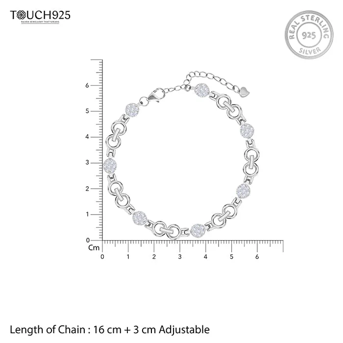 Chic Circular Links Silver Bracelet