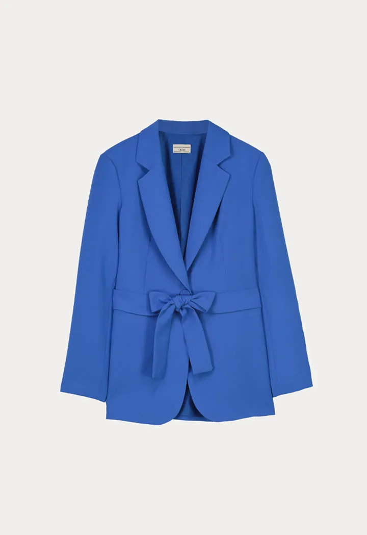 Choice Solid Notched Lapel Blazer Blue