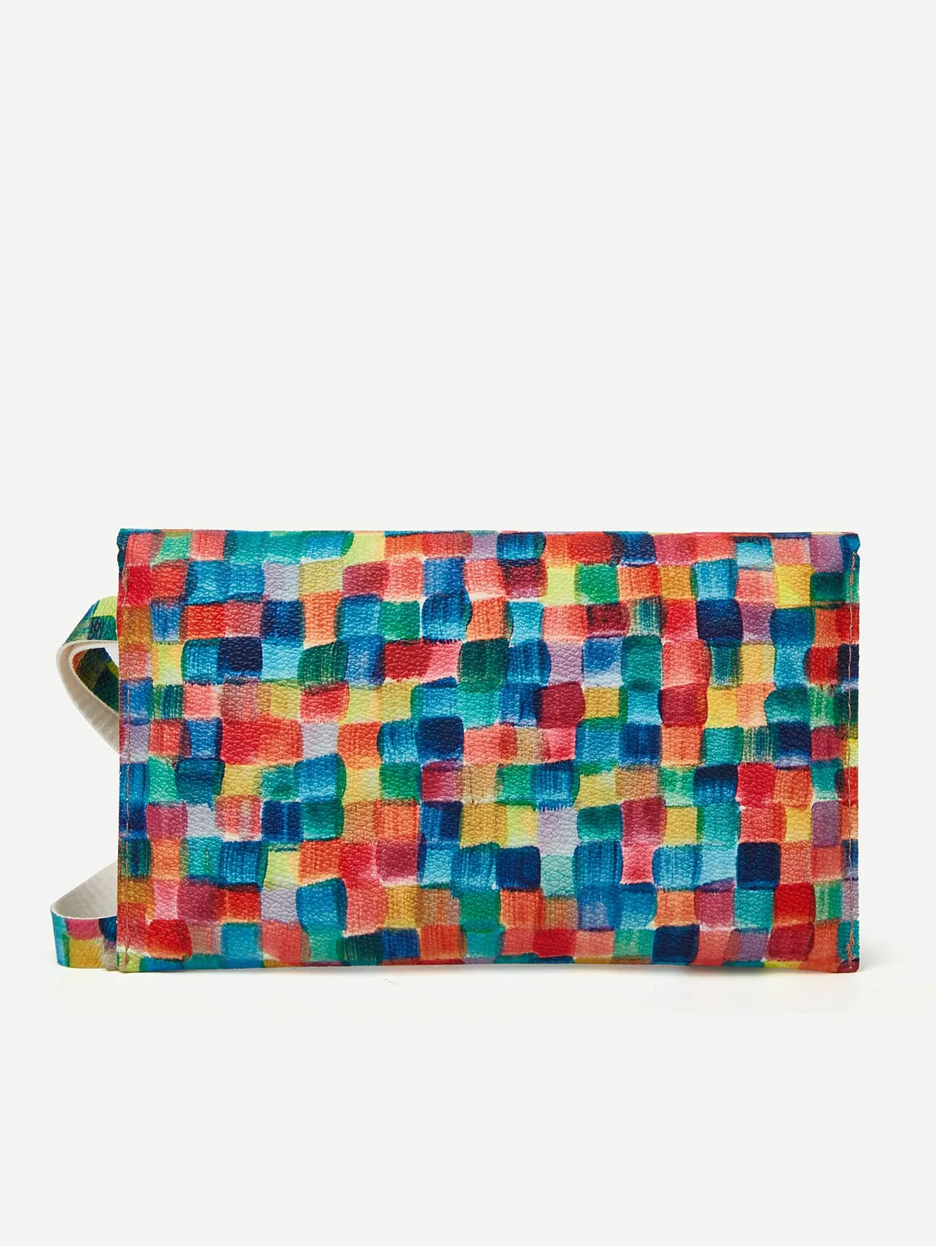 Color Block Flap Clutch Bag