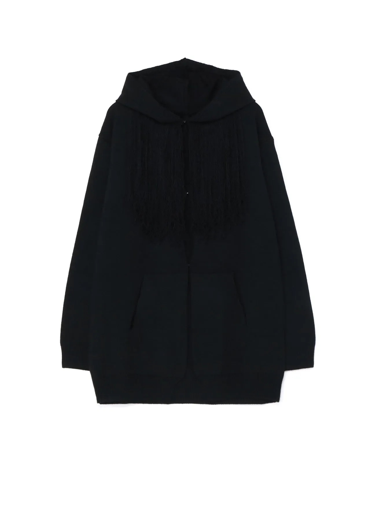 CORPILON BULKY WOOL FRINGE KNIT PARKA