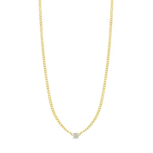 Curb Chain and Diamond Necklace