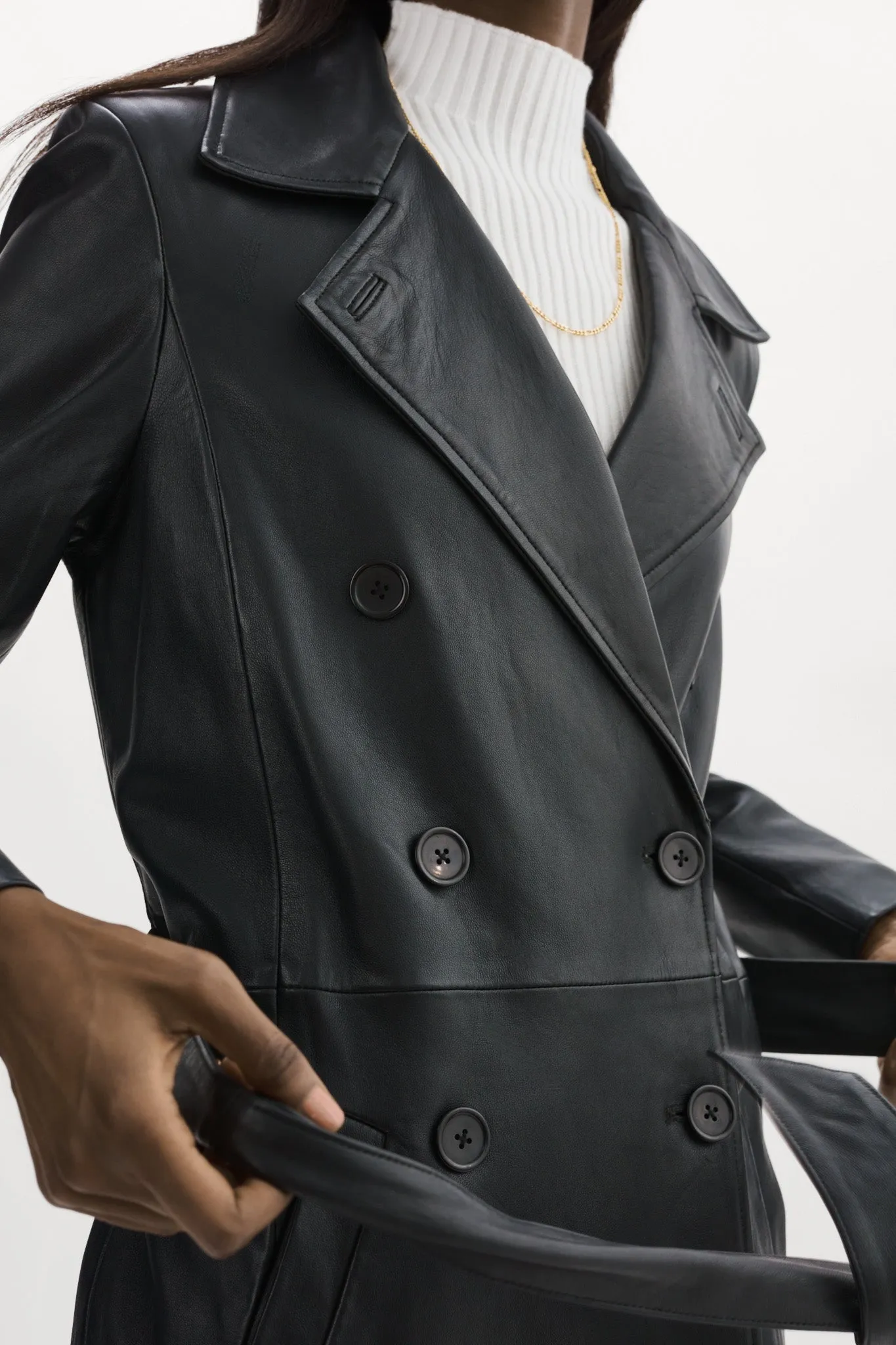 ERMA | Leather Trench Coat