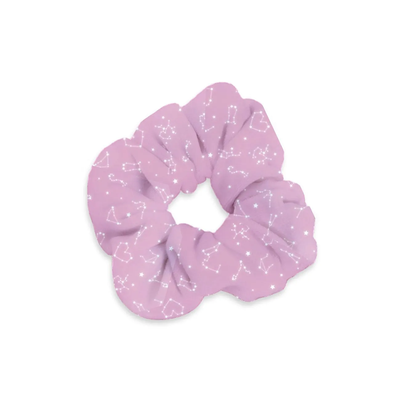 Fluffy Constellation Pink Velvet Scrunchie