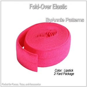 Fold-Over Elastic - 20mm - 2 Yards - Lipstick