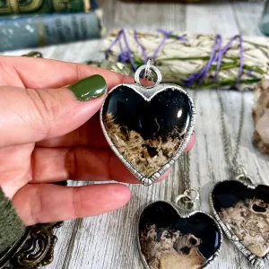 Fossilized Palm Root Heart Necklace in Fine Silver  / Foxlark Collection - One of a Kind