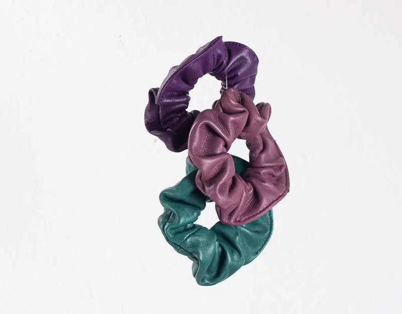 Genuine leather scrunchies - Various colors