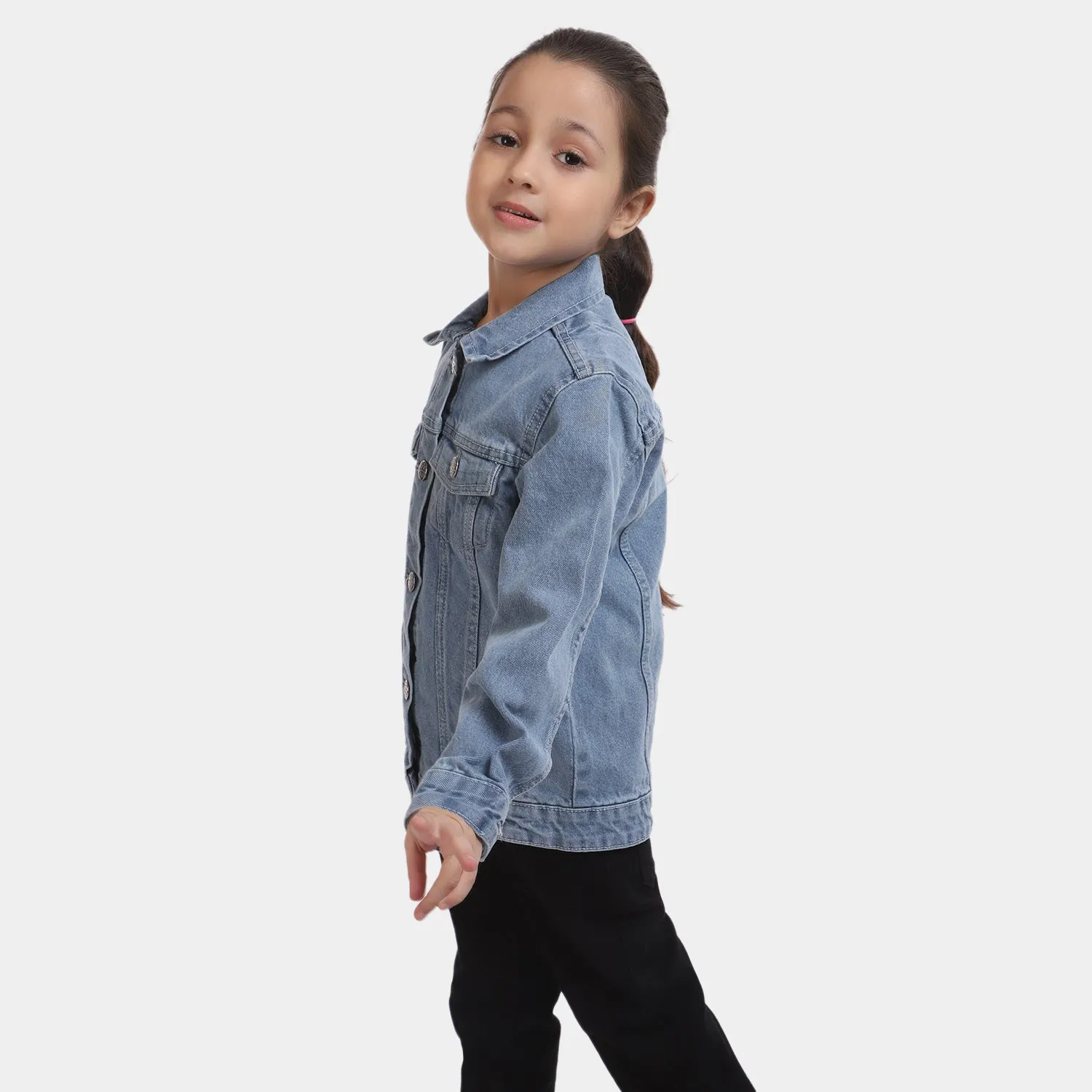 Girls Denim Jacket Basic -Ice Blue