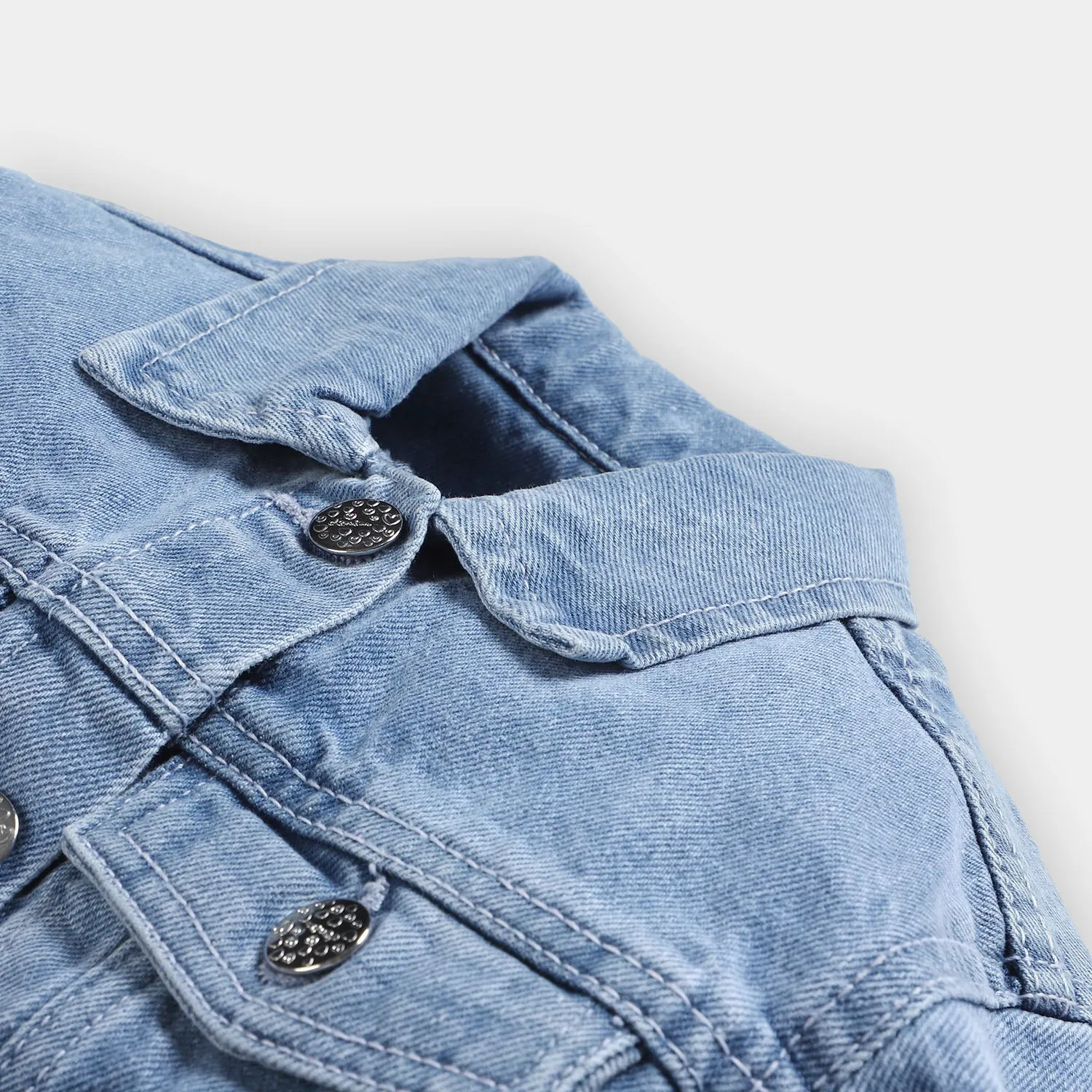 Girls Denim Jacket Basic -Ice Blue