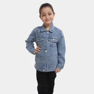 Girls Denim Jacket Basic -Ice Blue