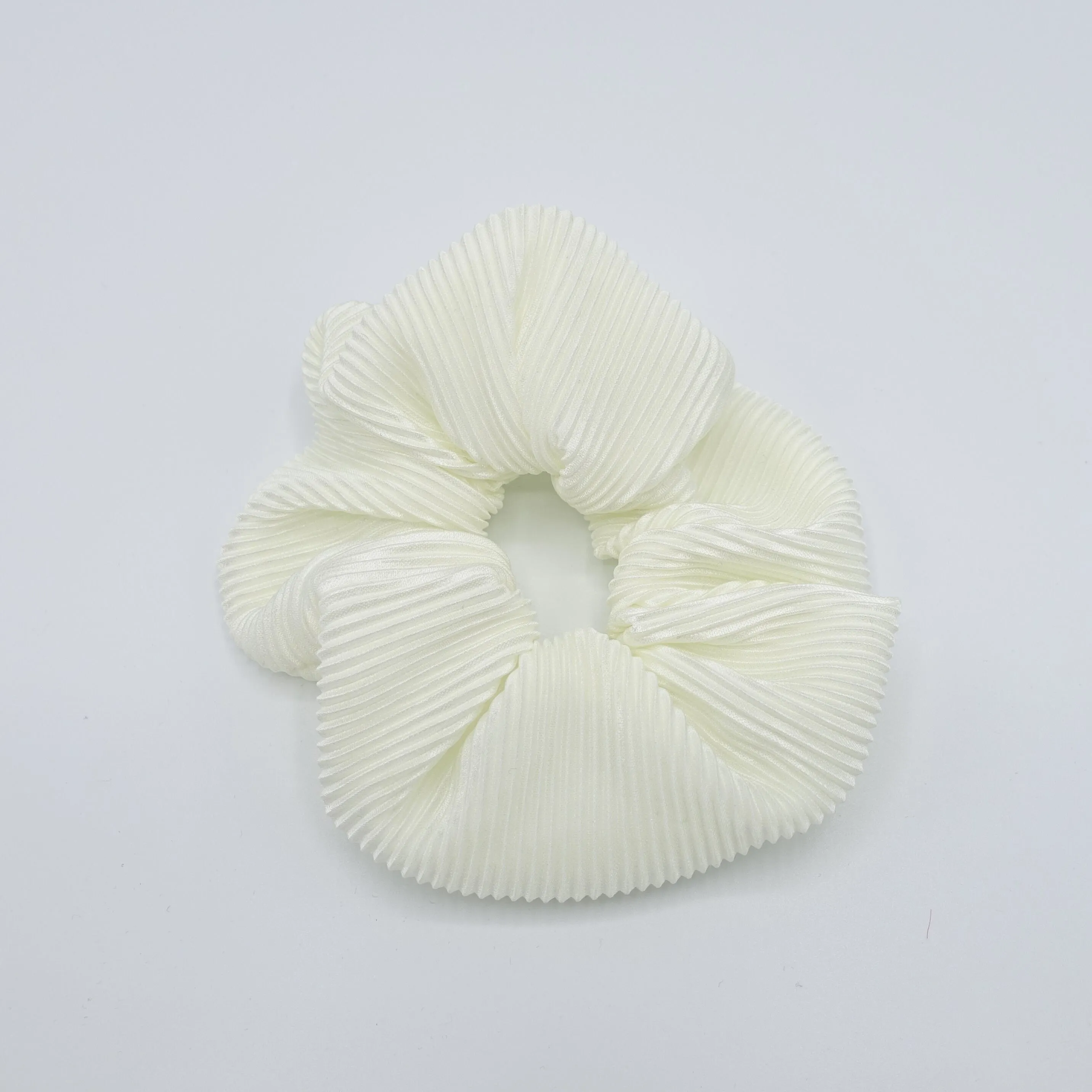 glossy pleated fabric scrunchies women hair elastic scrunchie