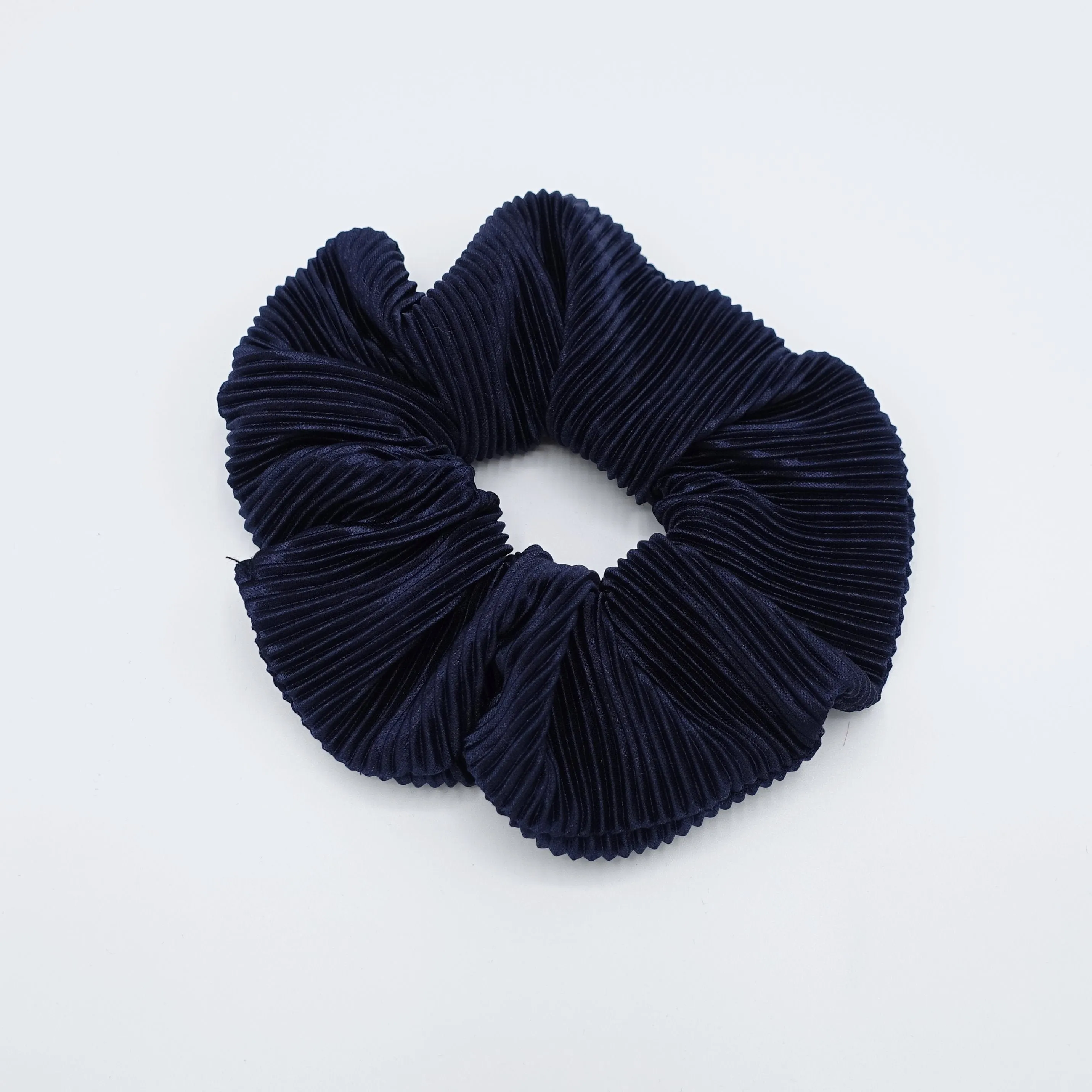 glossy pleated fabric scrunchies women hair elastic scrunchie