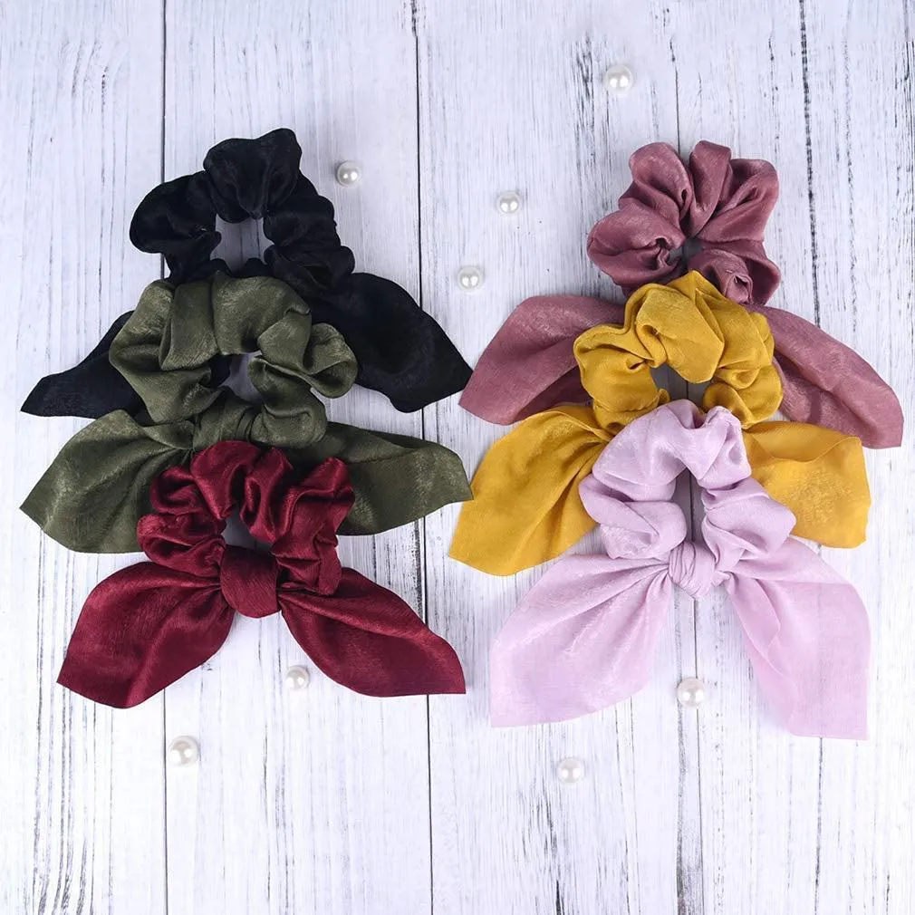 Hair Scrunchies Satin Silk Hair Ties 6PCS