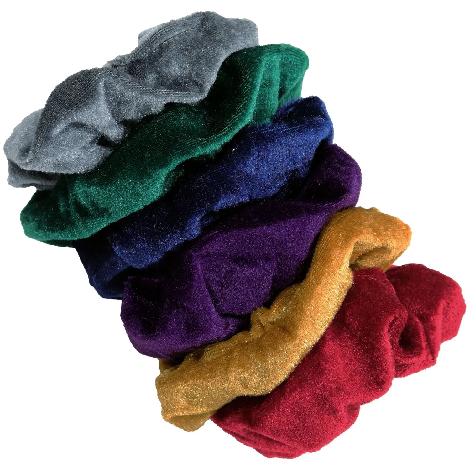 Jewel Velvet Scrunchies - 6 Pack