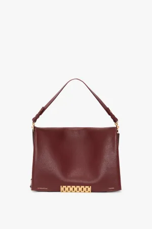 Jumbo Chain Pouch Bag In Bordeaux Leather