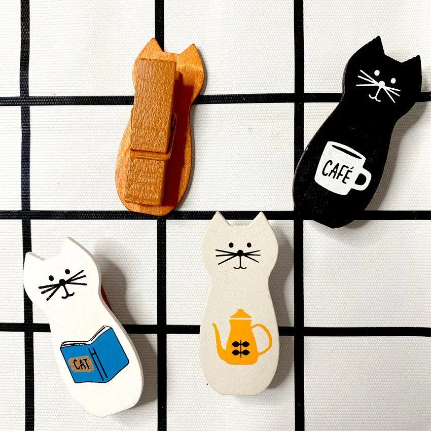 Kawaii Cats Wooden Craft Photo Clips