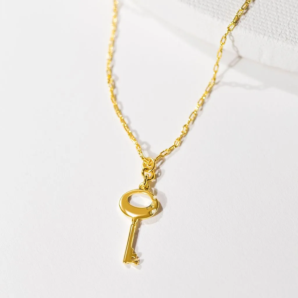 Key Necklace (Medium) - Gold