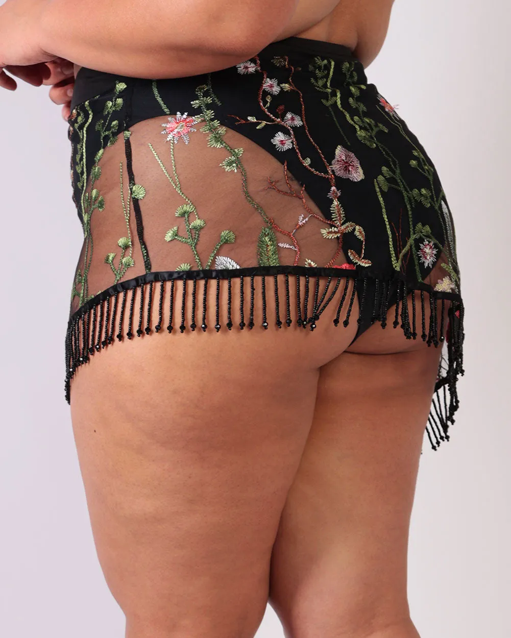 Lace Flowerfields Beaded Mini Skirt