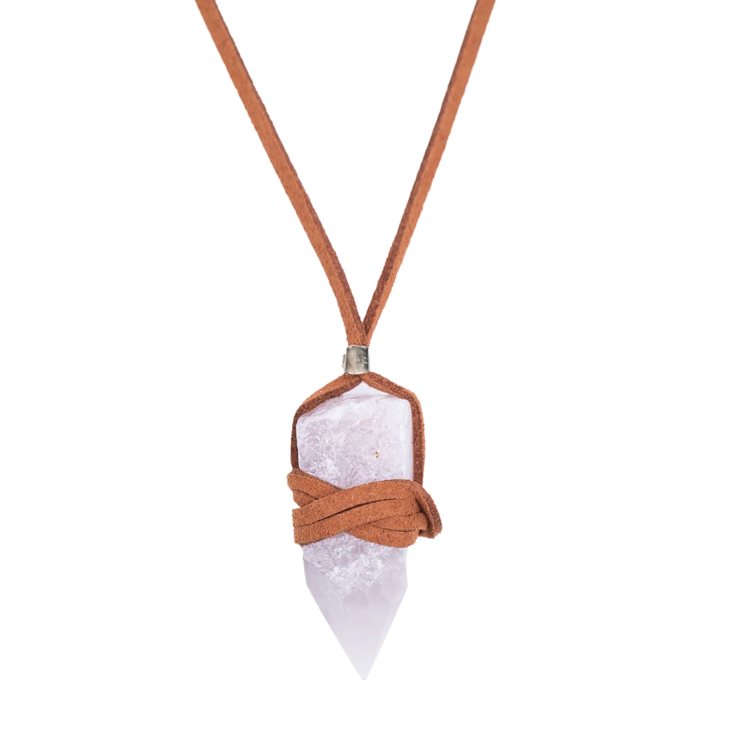 Lavender Quartz Crystal Point Necklace