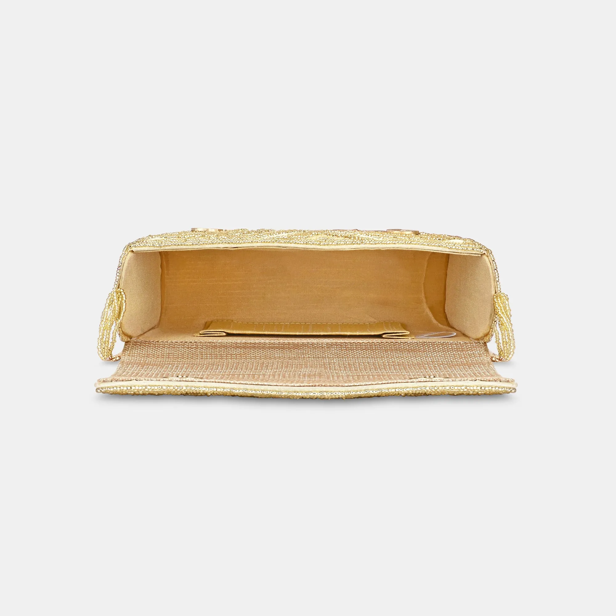 Lavie Luxe Gemmy Gold Medium Women's Flap Clutch