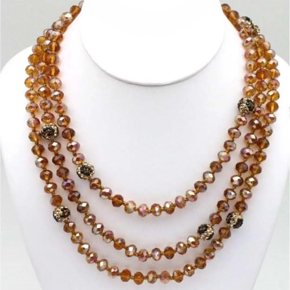 Leopard Rhinestone Ball Necklace